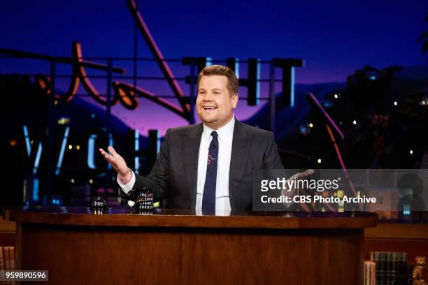 James Corden performs the monologue during "The Late Late Show with James Corden," Monday, March 19, 2018 On The CBS Television Network.