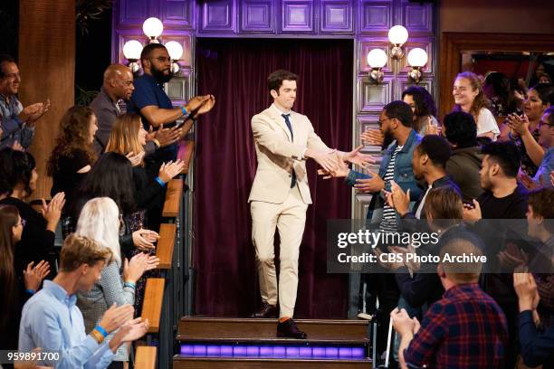 John Mulaney greets the audience during "The Late Late Show with James Corden," Monday, May 14, 2018 On The CBS Television Network.