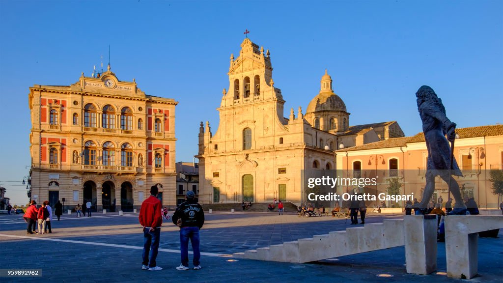 Grammichele, Piazza Carlo Maria Carafa (Sicilien, Italien)