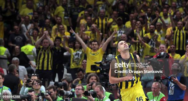 Kostas Sloukas, #16 of Fenerbahce Dogus Istanbul during the 2018 Turkish Airlines EuroLeague F4 Semifinal B game between Fenerbahce Dogus Istanbul v...