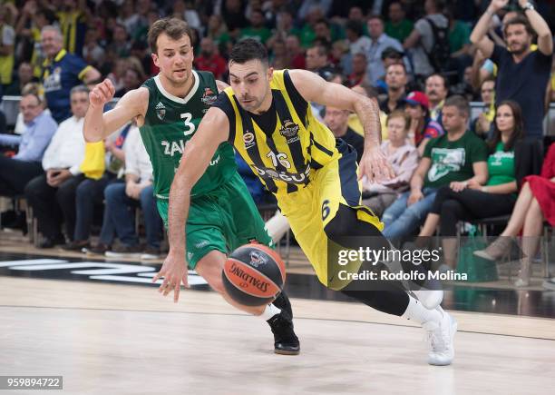 Kostas Sloukas, #16 of Fenerbahce Dogus Istanbul in action during the 2018 Turkish Airlines EuroLeague F4 Semifinal B game between Fenerbahce Dogus...