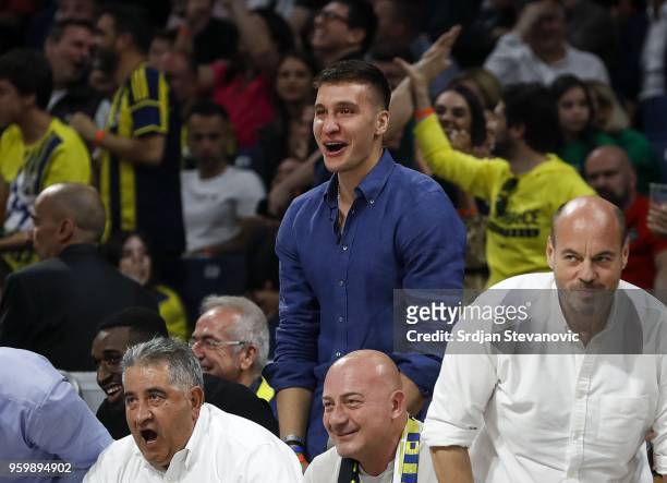Bogdan Bogdanovic of Sacramento Kings smiles during the Turkish Airlines Euroleague Final Four Belgrade 2018 Semifinal match between Fenerbahce Dogus...