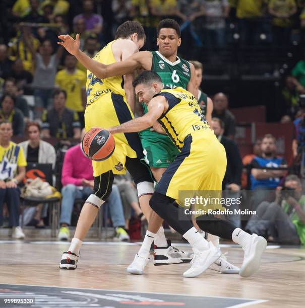 Kostas Sloukas, #16 of Fenerbahce Dogus Istanbul in action during the 2018 Turkish Airlines EuroLeague F4 Semifinal B game between Fenerbahce Dogus...