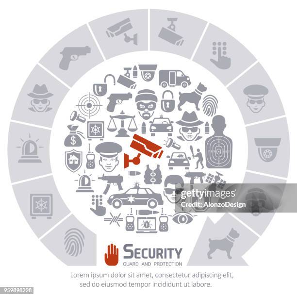 ilustrações, clipart, desenhos animados e ícones de guarda e o conceito de segurança - código de segurança