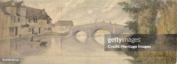Hythe Bridge, Oxford, 1789. A View of the Heigh Bridge at Oxford. Taken by the River side opposite the dwelling houses at the North ende of Fisher -...