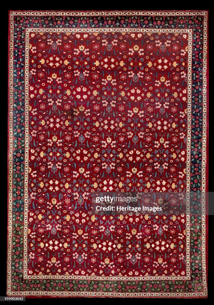 Mughal Carpet With Floral Pattern