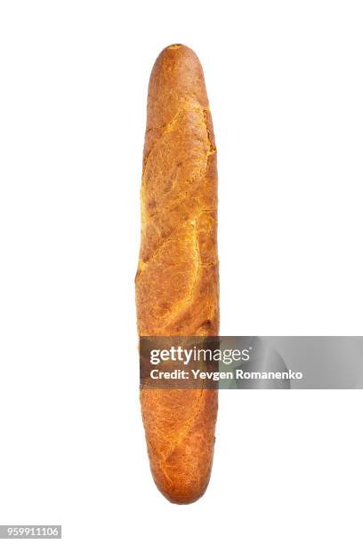 french baguette isolated on white background - french baguette stock-fotos und bilder