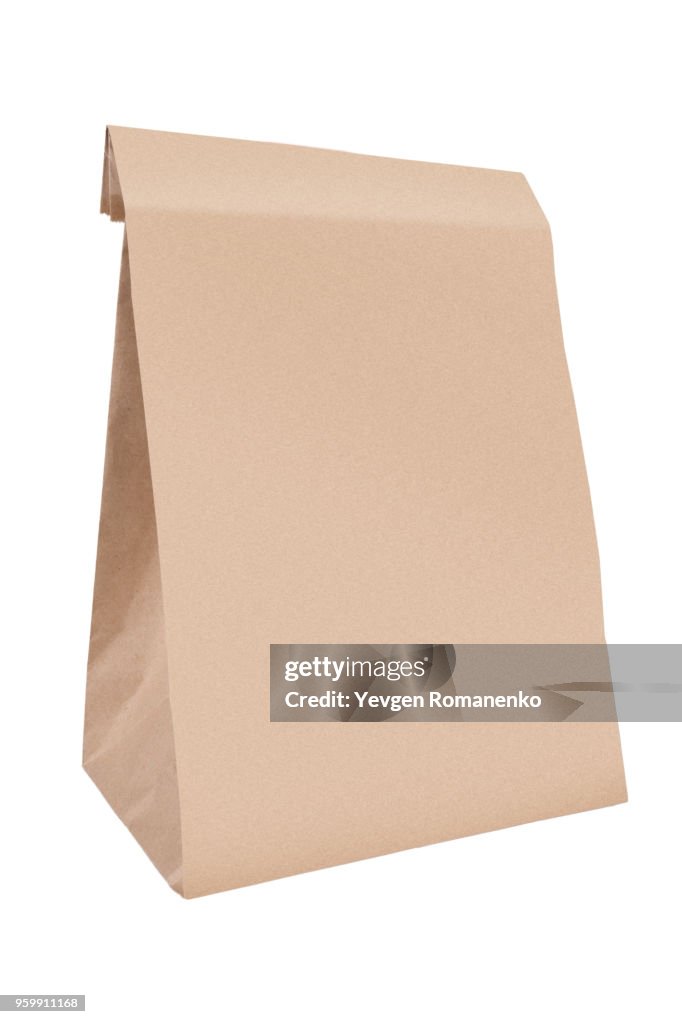 Paper bag, isolated on white background