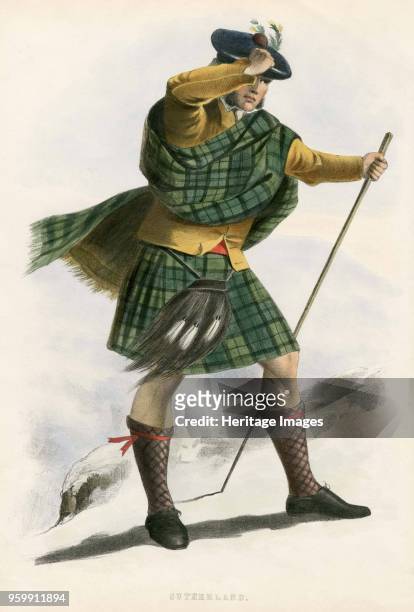 Sutherland, from The Clans of the Scottish Highlands, pub. 1845 colour lithograph. )