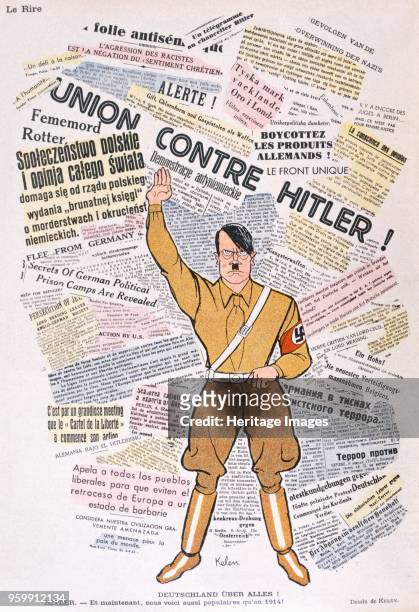 Union against Hitler. Illustration from Le Rire, 1933 )