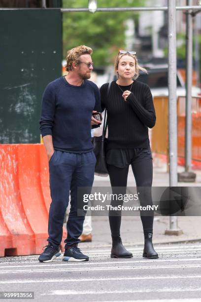 Simon Baker and Stella Breeze Baker are seen in NoHo on May 18, 2018 in New York City.