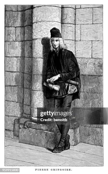 pierre gringoire - victor hugo stock illustrations