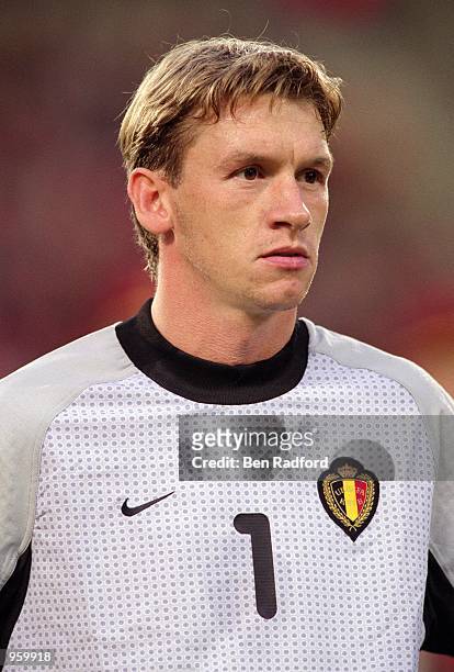 Portrait of Geert de Vlieger of Belgium before the FIFA World Cup 2002 Group Six Qualifying match against Scotland played at the Stade Roi Baudouin,...