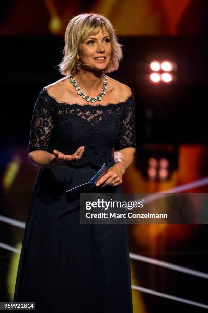 Ilka Essmueller is seen during the Bayerischer Fernsehpreis show at Prinzregententheater on May 18, 2018 in Munich, Germany.