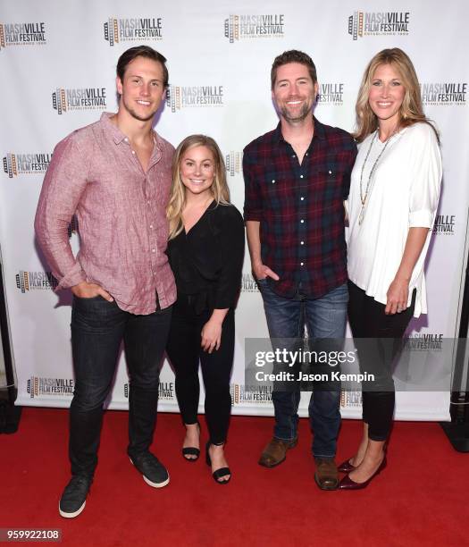 Andrew East, Shawn Johnson, Josh Turner and Jennifer Ford attend a screening for "Loud Krazy Love" on May 17, 2018 in Nashville, Tennessee.