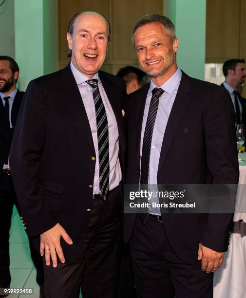 Christian Pothe of DFB and Christian Wueck , youth coach of the DFB pose during the DFB Juniors Cup Final 2018 - Gala Evening at Estrel Hotel on May...