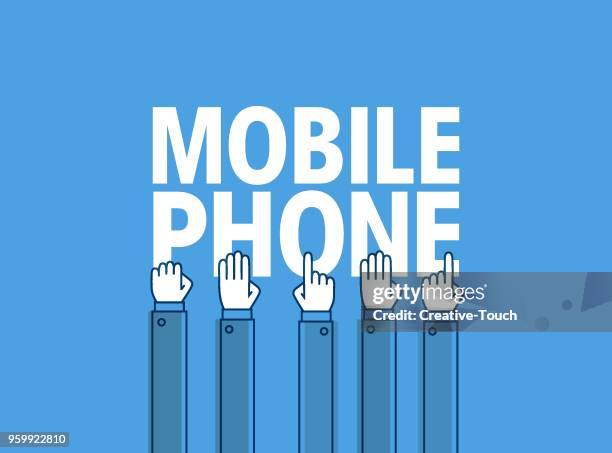 mobile phone - phone ringing on table stock illustrations