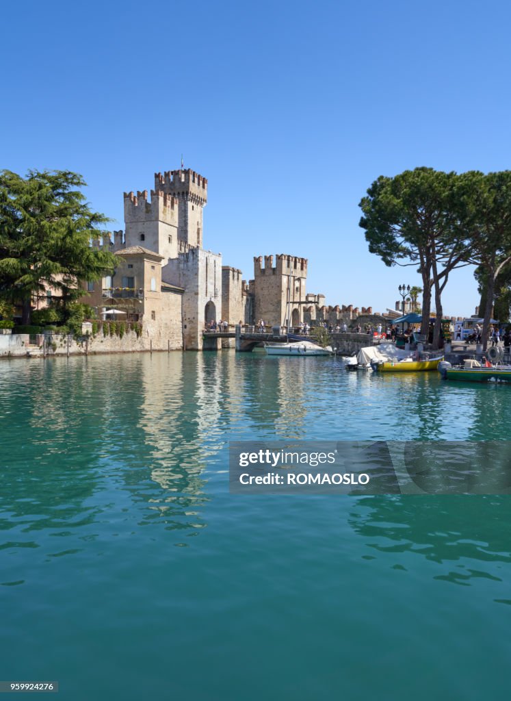 The Scaliger Castle in Sirmione, Lake Garda Lombardy Italy