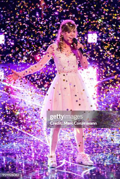 Marie Wegner is seen during the Bayerischer Fernsehpreis show at Prinzregententheater on May 18, 2018 in Munich, Germany.