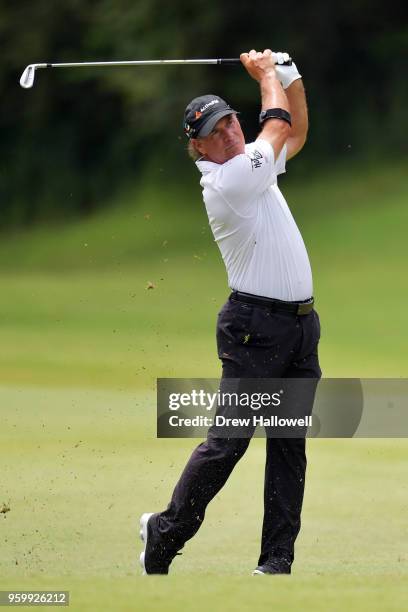 Scott McCarron of the United States plays a shot on the sixth hole during the second round of the Regions Tradition at the Greystone Golf & Country...