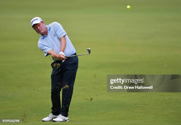 Joe Durant of the United States plays a shot on the fifth hole during the second round of the Regions Tradition at the Greystone Golf & Country Club...