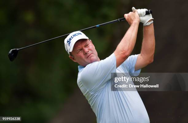 Joe Durant of the United States plays his tee shot on the fifth hole during the second round of the Regions Tradition at the Greystone Golf & Country...