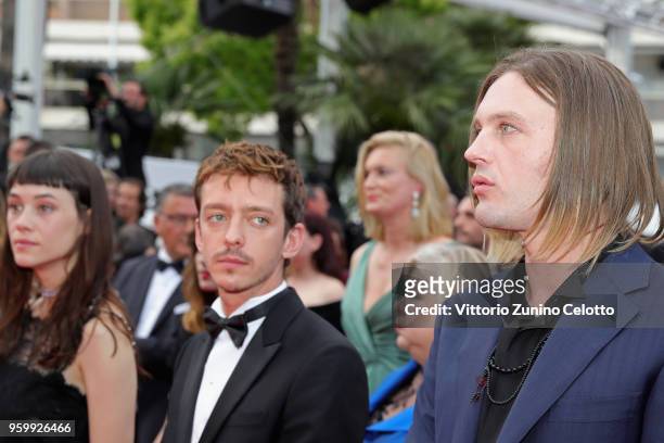 Astrid Berges-Frisbey, Guest and Michael Pitt attend the screening of "The Wild Pear Tree " during the 71st annual Cannes Film Festival at Palais des...