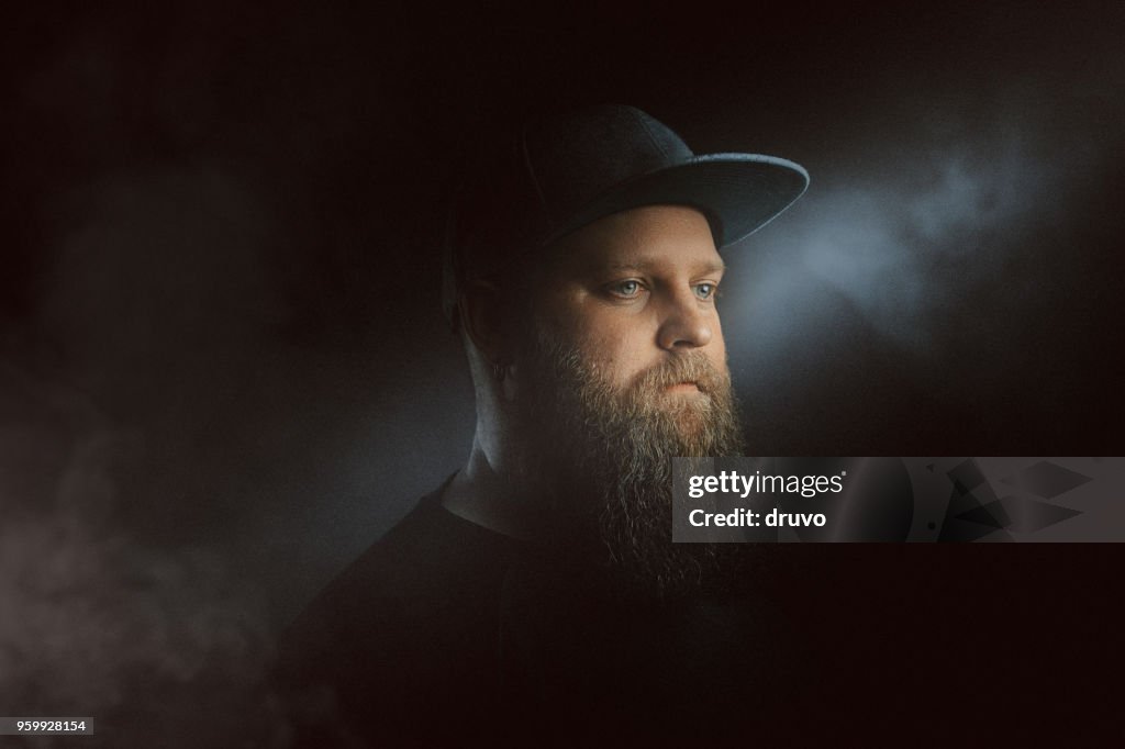 Young bearded man portrait