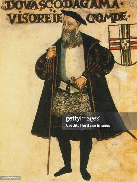 Vasco da Gama, as Viceroy of India and Count of Vidigueira. From Livro de Lisuarte de Abreu , c. 1560. Found in the Collection of Pierpont Morgan...