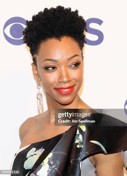 Actress Sonequa Martin-Green attends the 2018 CBS Upfront at The Plaza Hotel on May 16, 2018 in New York City.