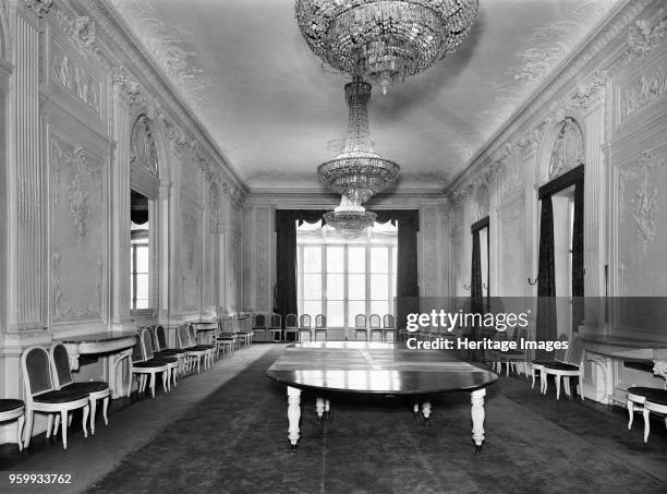 British Embassy , 39 Rue de Fauborg Saint Honore, Paris, France, 1964. The state dining room at the Hotel de Charost, the British Ambassador's...