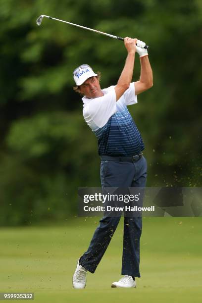 Stephen Ames of Canada plays a shot on the sixth hole during the second round of the Regions Tradition at the Greystone Golf & Country Club on May...