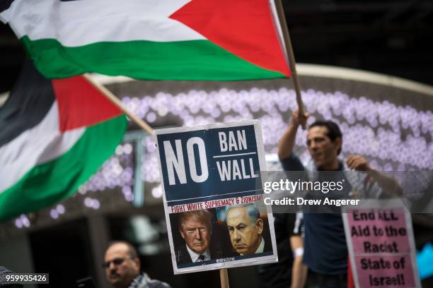 Members of the Palestinian community, fellow Muslims and their supporters rally in support of the Palestinian people in the wake of the recent...