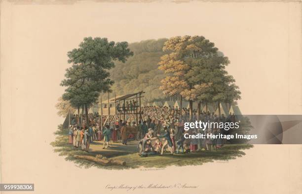 Camp meeting of the Methodists in North America , ca 1819. Private Collection.