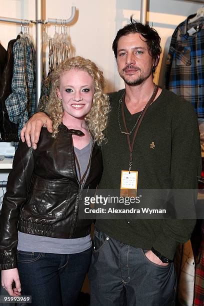 Actors Lauren Sweetser and Simon Rex attend Village at the Yard during the 2010 Sundance Film Festival on January 22, 2010 in Park City, Utah.