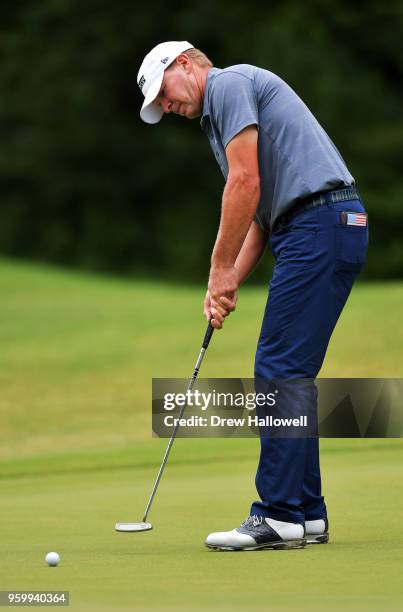 Steve Stricker of the United States putts for a birdie on the fifth hole during the second round of the Regions Tradition at the Greystone Golf &...