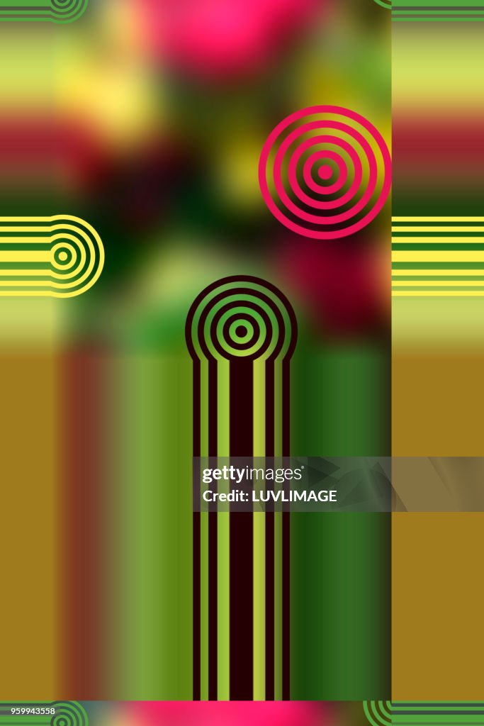 Colourful Abstract With Stripes And Circles.