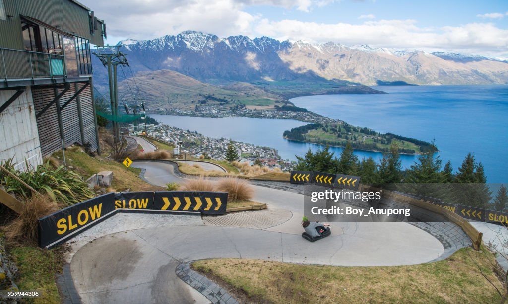 Scenery view of Queenstown skyline view from Bob's peak.