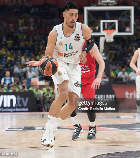 Gustavo Ayon, #14 of Real Madrid in action during the 2018 Turkish Airlines EuroLeague F4 Semifnal B game between Semifinal A CSKA Moscow v Real...