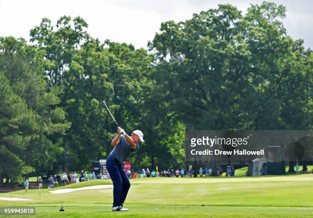 Steve Stricker of the United States plays his tee shot on the seventh hole during the second round of the Regions Tradition at the Greystone Golf &...