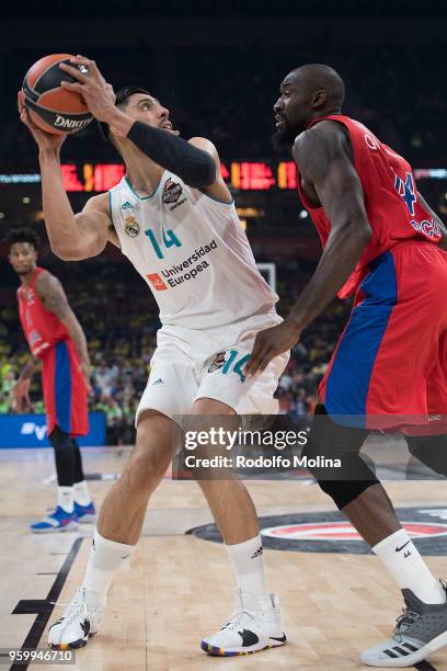 Gustavo Ayon, #14 of Real Madrid in action during the 2018 Turkish Airlines EuroLeague F4 Semifnal B game between Semifinal A CSKA Moscow v Real...