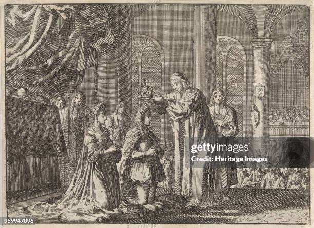 Henry Compton crowning William and Mary at Westminster Abbey on 11 April 1689, 1698. Private Collection. )