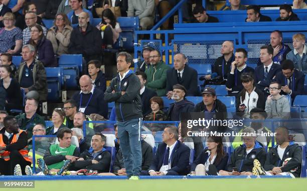 Inter Forever coach Riccardo Ferri looks on during Chelsea Legends v Inter Forever at Stamford Bridge on May 18, 2018 in London, England.