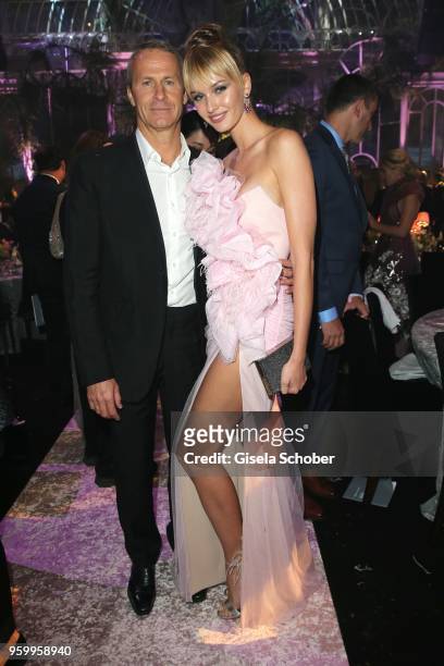 Vladislav Doronin and Kristina Romanova during the amfAR Gala Cannes 2018 dinner at Hotel du Cap-Eden-Roc on May 17, 2018 in Cap d'Antibes, France.