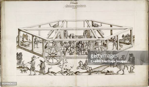 Chariot. From Genetto by Berthold Holzschuher, 1558. Found in the Collection of Germanisches Nationalmuseum, Nuremberg. )