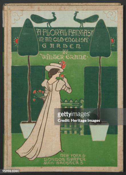 Cover design for A floral fantasy in an old english garden , 1899. Private Collection. )