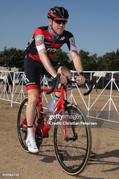 Brent Bookwalter of the United States riding for BMC Racing Team rides to sign in before the start of stage six of the 13th Amgen Tour of California,...