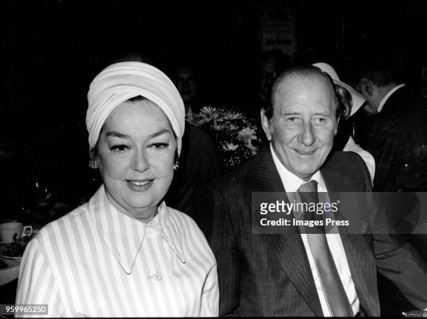 Rosalind Russell and Frederick Brisson photographed in New York City, circa 1976.