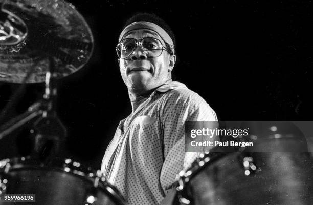 American drummer Billy Cobham performs at De Boerderij, Zoetermeer, Netherlands, 22nd October 1987.