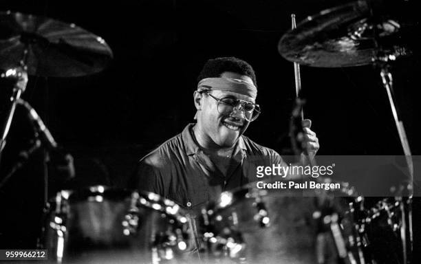 American drummer Billy Cobham performs at De Boerderij, Zoetermeer, Netherlands, 22nd October 1987.